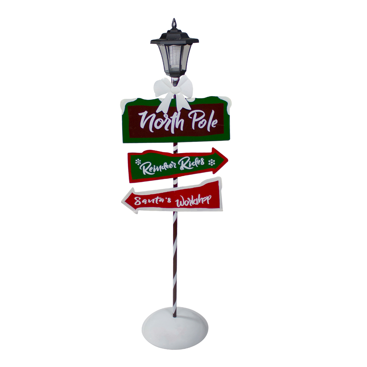 Northlight Solar-Powered North Pole Lantern Post Christmas Sign
