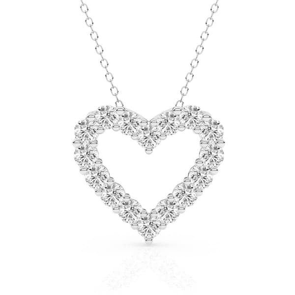 Nova Star(R) 14kt. White Gold 1ctw. Lab Grown Diamond Heart Pendant - image 