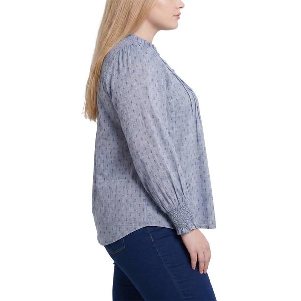 Plus Size NY Collection Long Smock Sleeve Casual Button Down