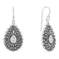 Marsala Silver Plated Marcasite & White Topaz Drop Earrings - image 1