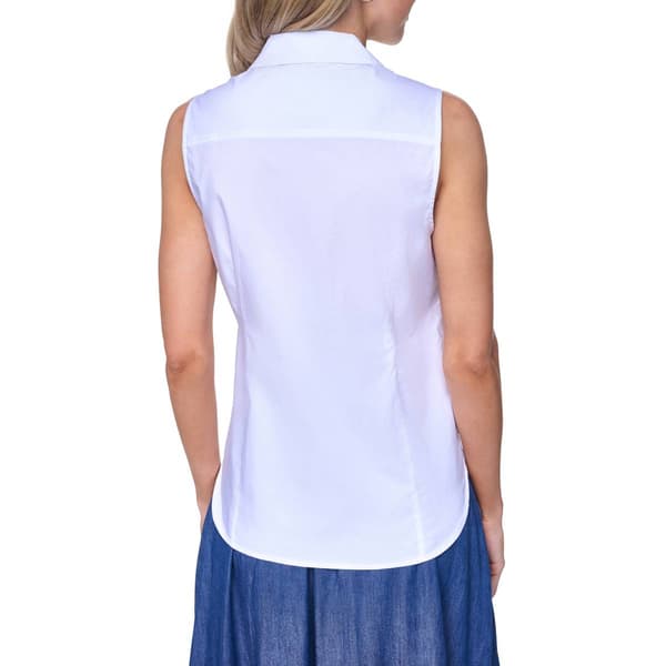 Womens Nautica Sleeveless Button Front Poplin Shirt