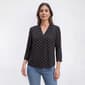 Petite Anne Klein Long Sleeve Dot V Neck Blouse - image 1