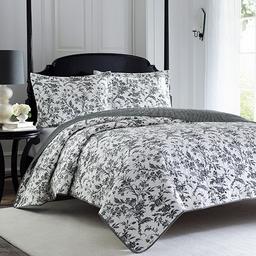 Laura Ashley(R) Amberley Black Quilt Set