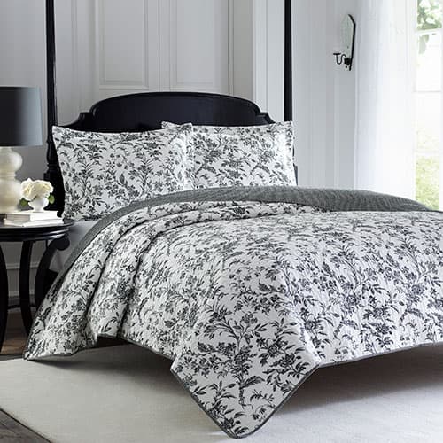 Laura Ashley(R) Amberley Black Quilt Set - image 