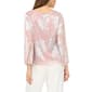 Womens MSK 3/4 Sleeve Floral Shimmer Flyaway Blouse - image 2