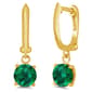 Gemstone Classics(tm) Gold over Silver Emerald Drop Earrings - image 1