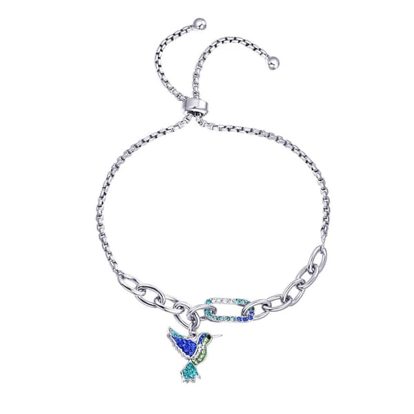 Crystal Critter Hummingbird Link Adjustable Bolo Bracelet - image 