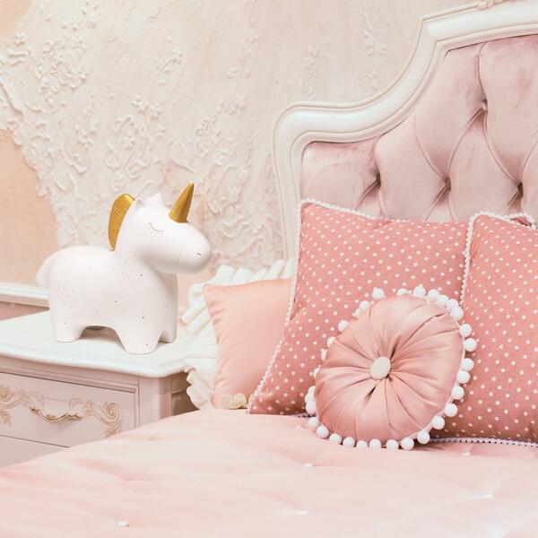 Simple Designs Porcelain Unicorn Shaped Table Lamp