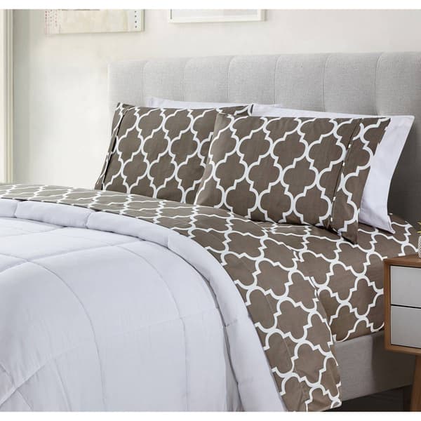 Bibb Home Egyptian Luxury 1800TC Printed 4pc. Sheet Set - image 