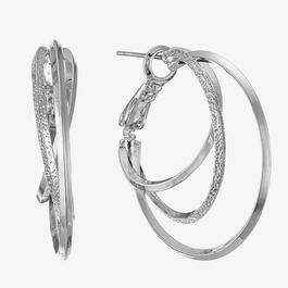 Gloria Vanderbilt 2in. Pave Multi-Row Click-Top Hoop Earrings