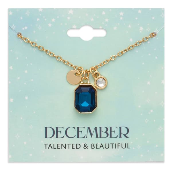 December Birthstone Crystal Charm Necklace - image 