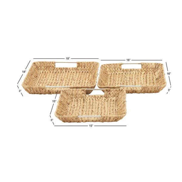 9th & Pike&#174; Rectangular Seagrass Basket Trays - Set of 3