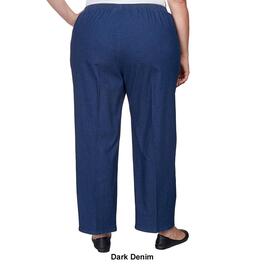 Womens Alfred Dunner Lavender Fields Denim Proportion Pants-Short