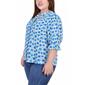 Plus Size NY Collection 3/4 Ruffle Sleeve Casual Button Down - image 3