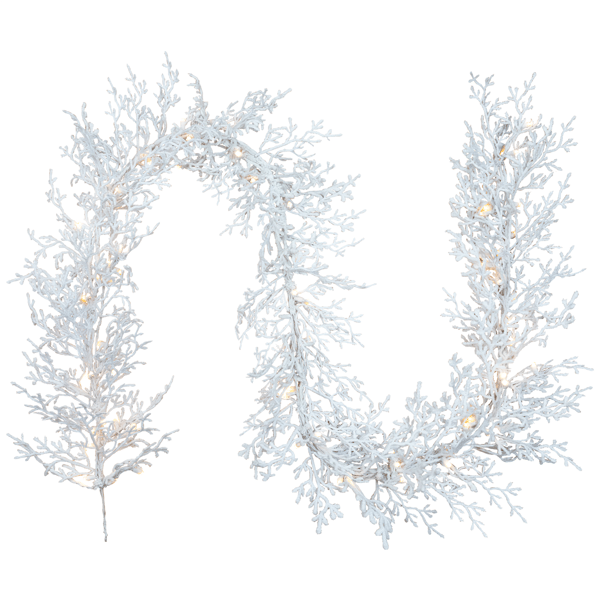 Northlight 9ft. Warm White LED Flocked Twig Christmas Garland
