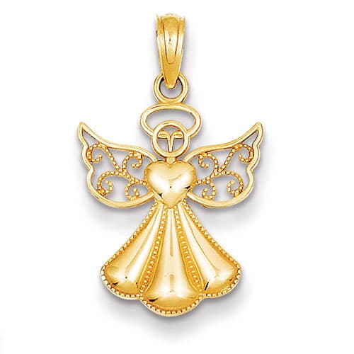 Gemstone Classics&#40;tm&#41; 14kt. Textured Guardian Angel Pendant - image 