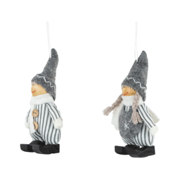 Northlight Plush Striped Boy & Girl Christmas Ornaments- Set of 2