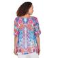Womens Ruby Rd. Bright Blooms Burnout Sublimation Knit Tee - image 2