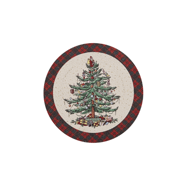 Spode® Christmas Tree Tartan Round Placemats - Set of 4