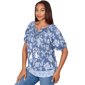 Petite Ruby Rd. French Riviera Clip Dot Tie Neck Blouse - image 3