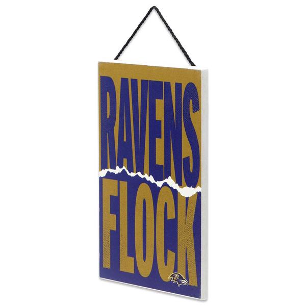 Open Road Wood Small Hanging Ravens Slogan Wall Decor