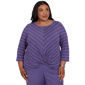 Plus Size Alfred Dunner Grand Bazaar Twisted Hem Chevron Blouse - image 1