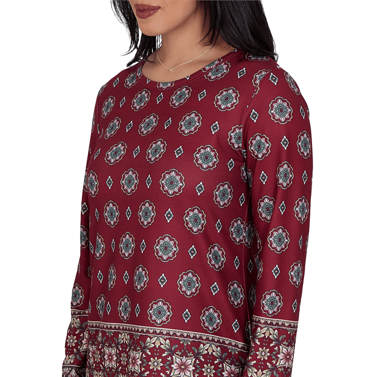 Petite Ruby Rd. English Countryside Medallion Border Blouse