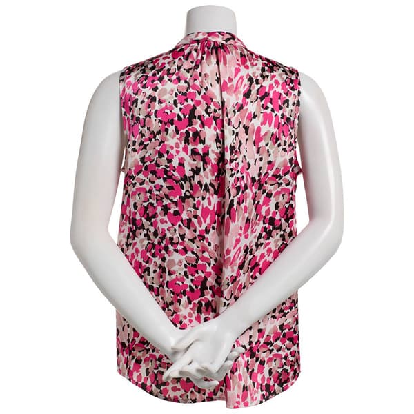 Womens Kasper Sleeveless Jewel Keyhole Neck Confetti Blouse