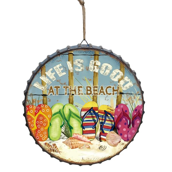 Metal 12.25in. Life is Good at the Beach Sign - image 