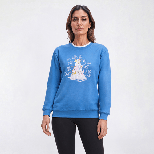 Womens Top Stitch by Morning Sun Snowman Stack Fleece Sweatshirt - image 