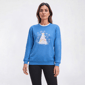 Womens Top Stitch by Morning Sun Snowman Stack Fleece Sweatshirt - image 1