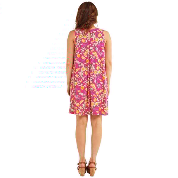 Womens Harlow & Rose Sleeveless Tropical Oranges Shift Dress