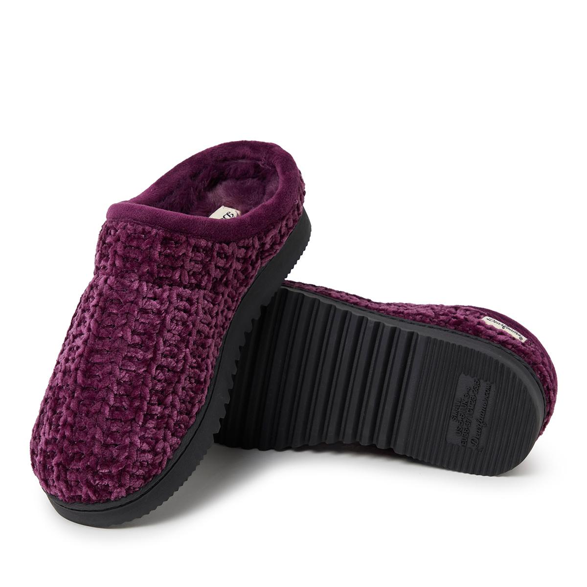 Womens Dearfoams® Chenille High Vamp Clog Slippers