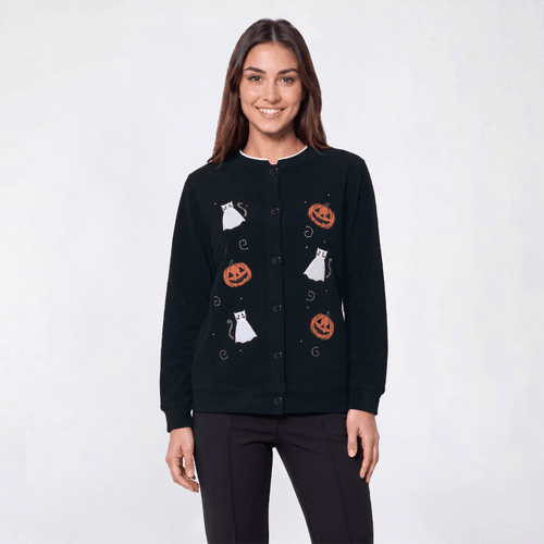 Womens Hasting & Smith Halloween Icons Fleece Cardigan - image 