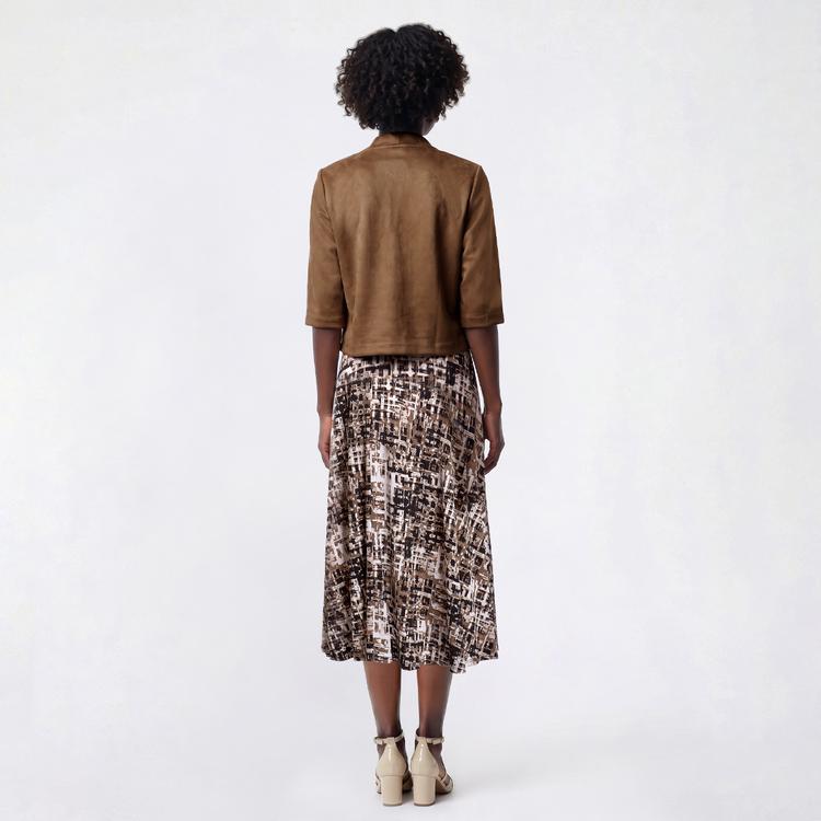 Petite Perceptions 3/4 Sleeve Abstract Suede Jacket Dress