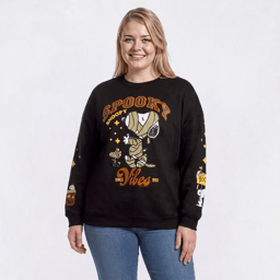 Juniors Plus Peanuts(tm) Oversized Spooky Snoopy Vibes Sweatshirt