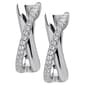 Gianni Argento Lab Grown White Sapphire X Design Hoop Earrings - image 1