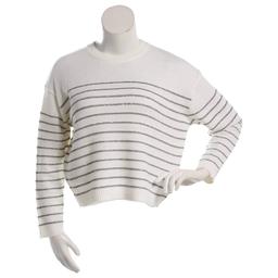 Juniors A. Byer Sequin Striped Drop Shoulder Sweater