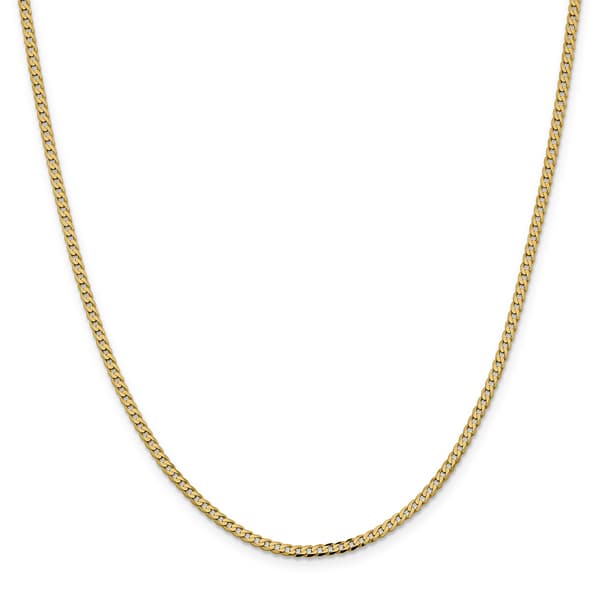 Unisex Gold Classics&#40;tm&#41; 2.3mm. 14k Gold Beveled Curb Chain Necklace