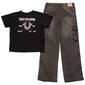Girls(7-16) True Religion Leopard Logo Tee & Wide Leg Cargo Jeans - image 3