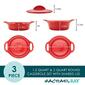 Rachael Ray 3pc. Ceramic Casserole Bakers w/Shared Lid Set - Red - image 2