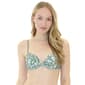 Juniors Cyn & Luca Floral Twist Front Pushup Bikini Swim Top - image 1
