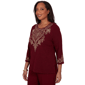Womens Alfred Dunner Union Square Scroll Embroidered Ribbed Knit - image 3