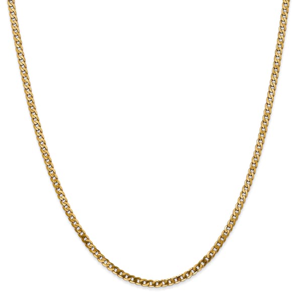Gold Classics&#8482; 2.9mm. 14kt. Gold Beveled Curb Chain Bracelet