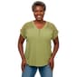 Plus Size Rio & Rian Dolman Sleeve Henley Crochet Lace Blouse - image 1