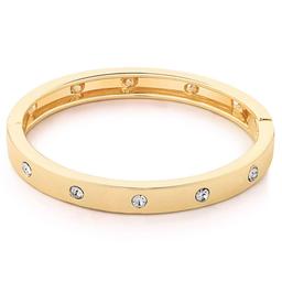Guess Gold-Tone & Crystal Hinged Bangle Bracelet