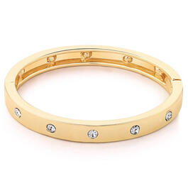 Guess Gold-Tone & Crystal Hinged Bangle Bracelet