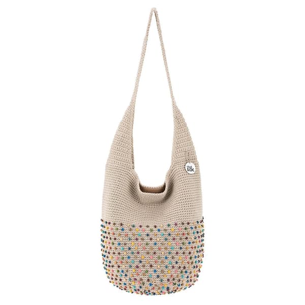 The Sak Crochet Hobo with Hand Stitched Bali Beads