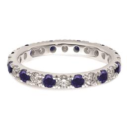 Pure Fire 14kt. White Gold Lab Created Blue Sapphire Band