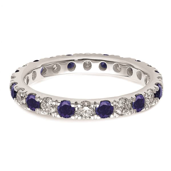Pure Fire 14kt. White Gold Lab Created Blue Sapphire Band